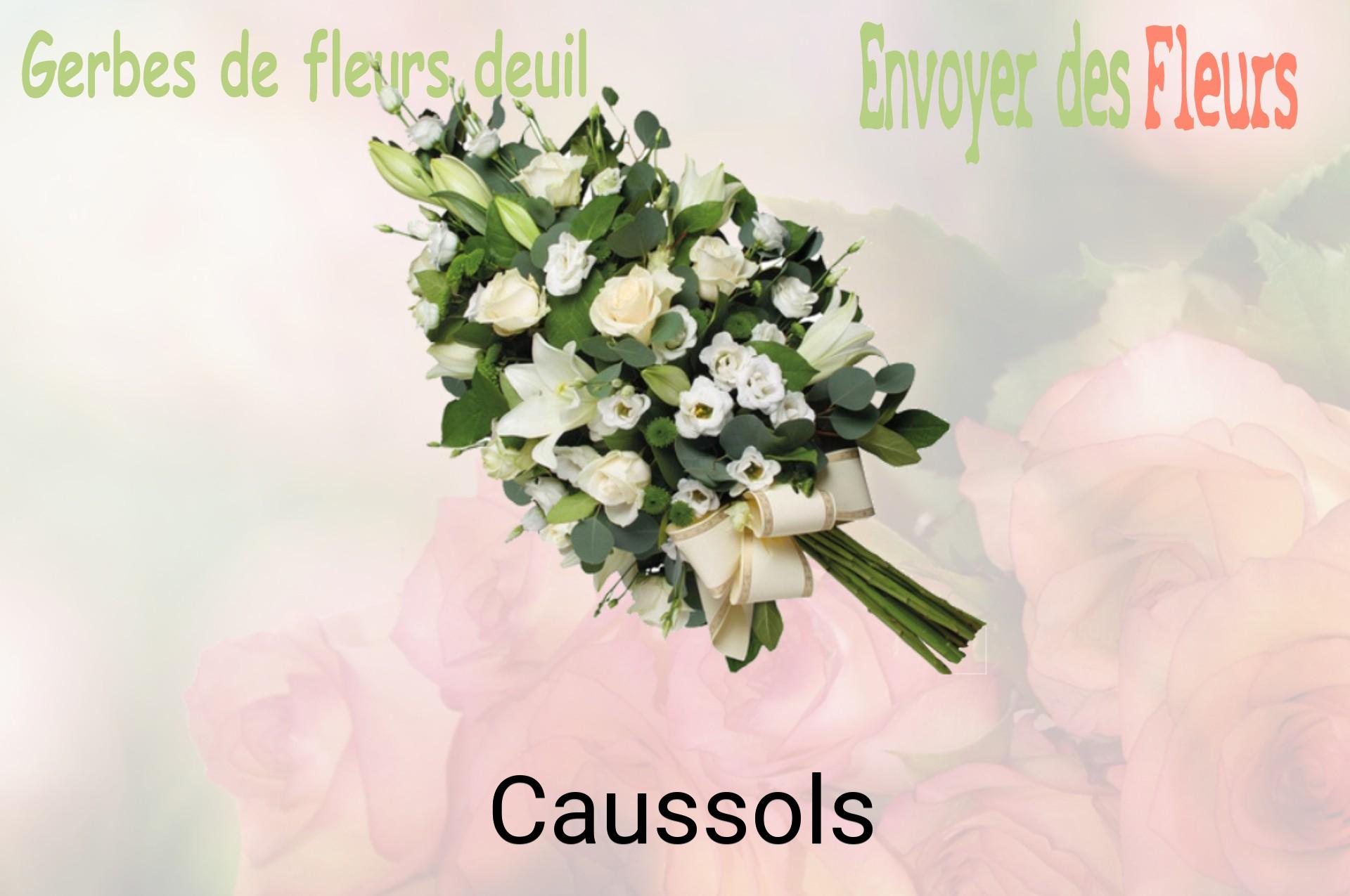 Gerbe de fleurs de deuil livrée à Caussols